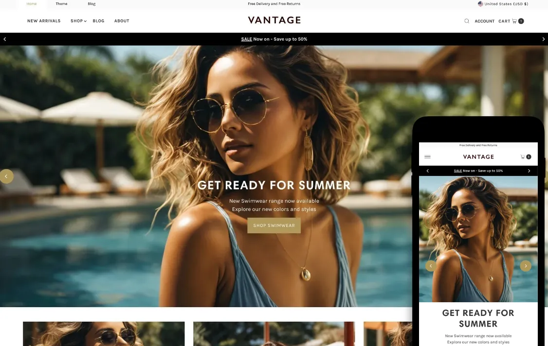 What is the Shopify Theme Vantage?
